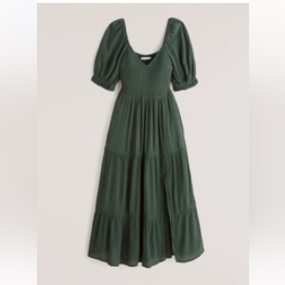 Abercrombie Short-Sleeve Smocked Midi Dress